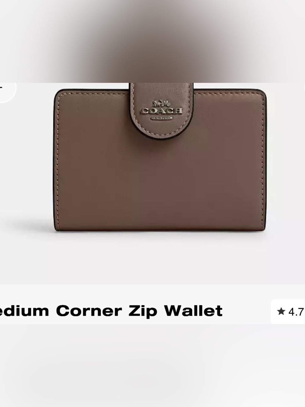 COACH medium corner zip wallet